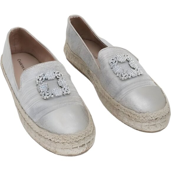 Charter Club Jaylee Embellished Espadrille Slip-On Flats Gold Women's US 8.5M - Picture 1 of 6